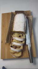 Load and play video in Gallery viewer, Fabulously Light Stollen with Cranberries, Almond, Raisins, Orange and Brandy
