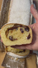 Load and play video in Gallery viewer, Fabulously Light Stollen with Cranberries, Almond, Raisins, Orange and Brandy
