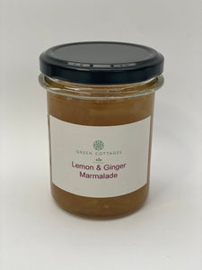 Jar of lemon and ginger marmalade 